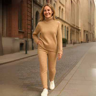 Vivian - Two-Piece Woven Sweater and Pants Set