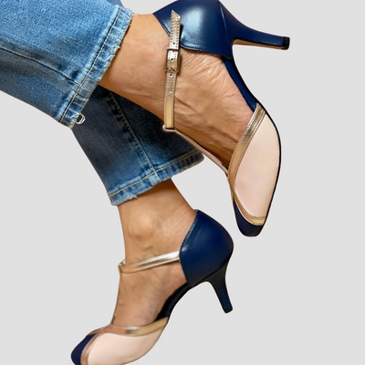 Fina – Chic Round Toe T-Strap Heels