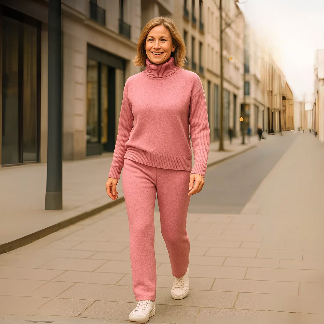 Vivian - Two-Piece Woven Sweater and Pants Set