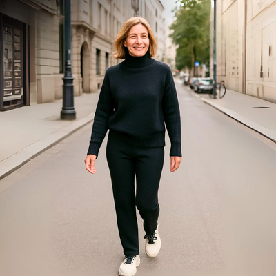 Vivian - Two-Piece Woven Sweater and Pants Set