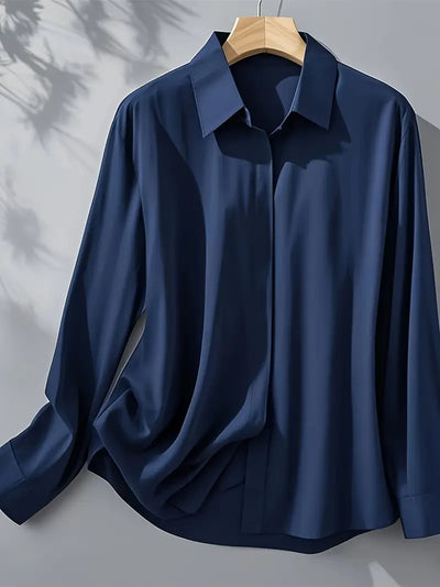 Raya™ | Elegant Long Sleeve Button-Down Top