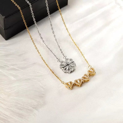 Alethea - Heart Necklace with Leaf Design