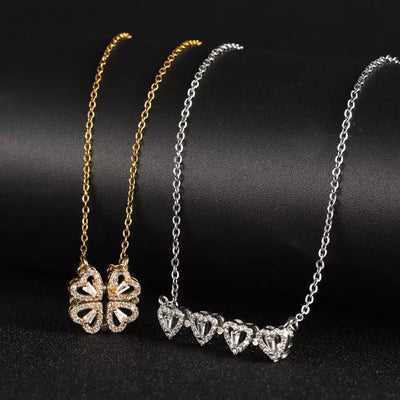 Alethea - Heart Necklace with Leaf Design