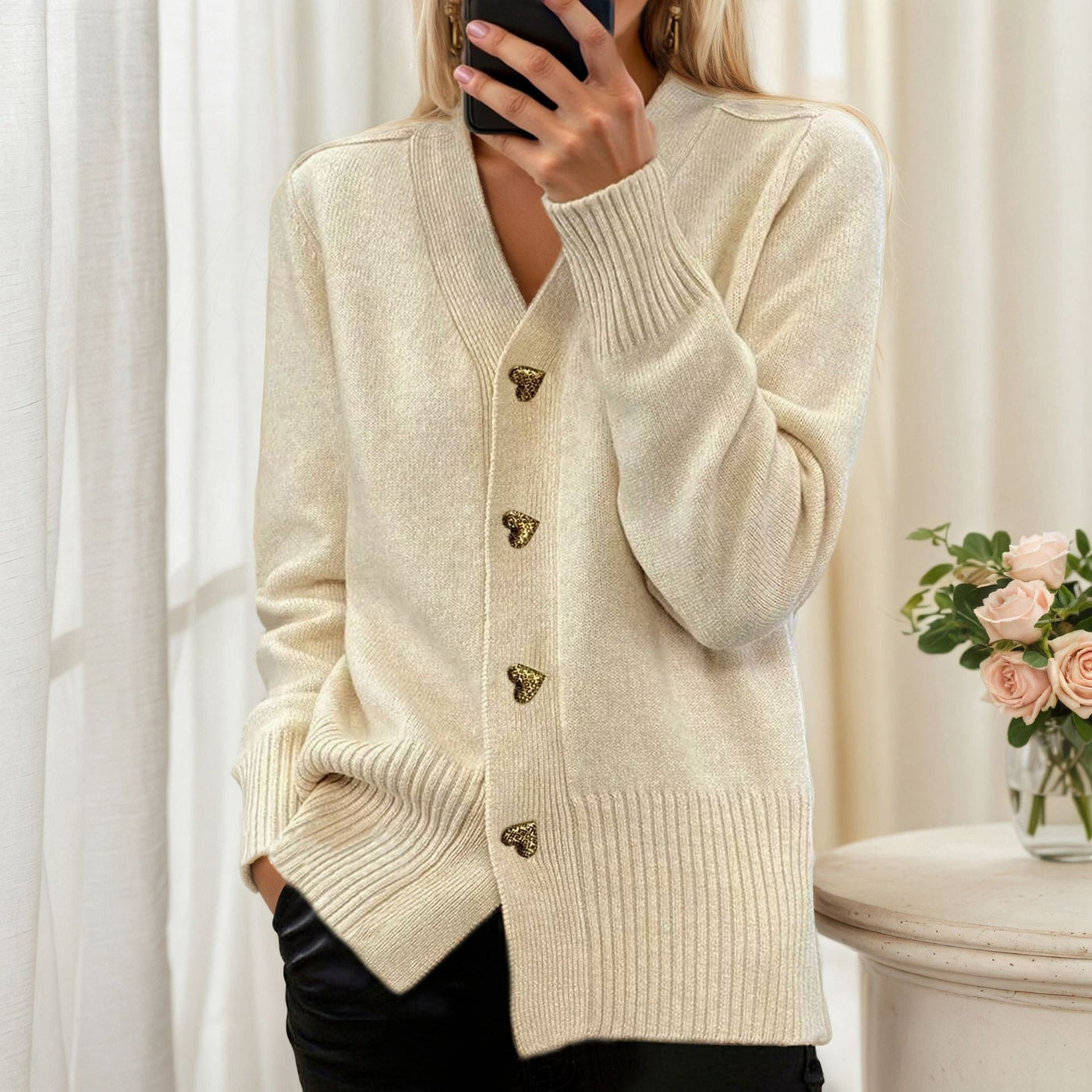 Melina™ | Soft Cardigan with Heart Buttons