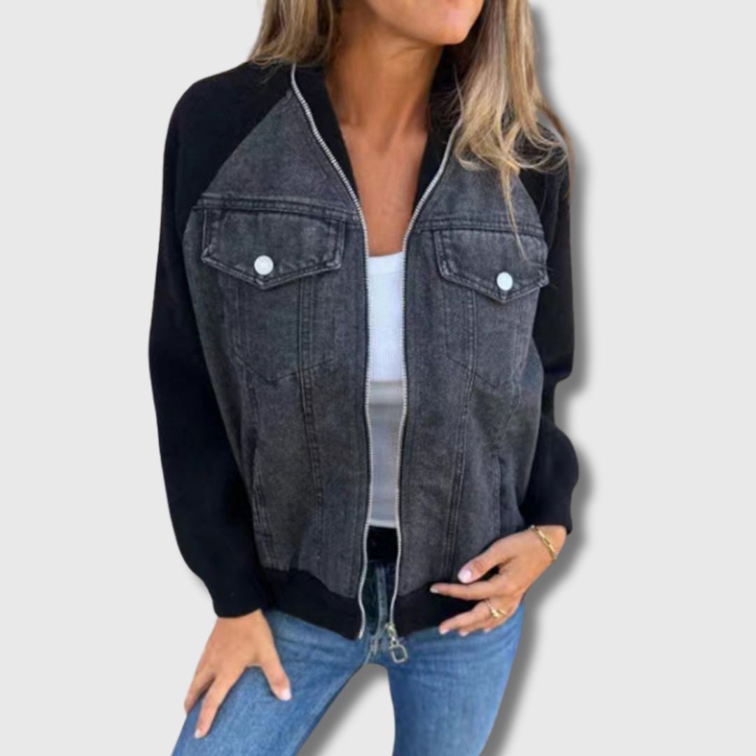 Lillian - Zip-Up Denim Jacket