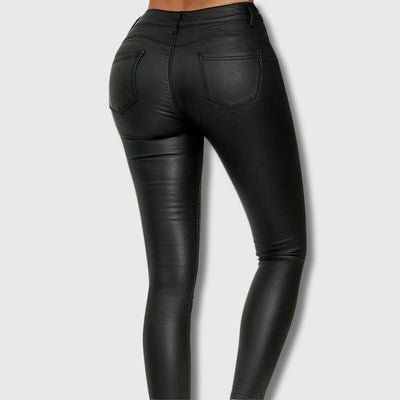 Bérénice - Limited Edition High-Waisted Faux Leather Trousers