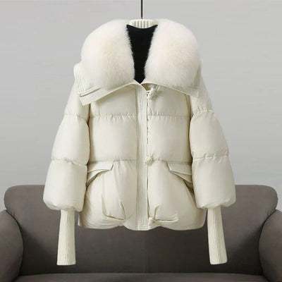 Elise - Winter Parka Coat with Fur Collar