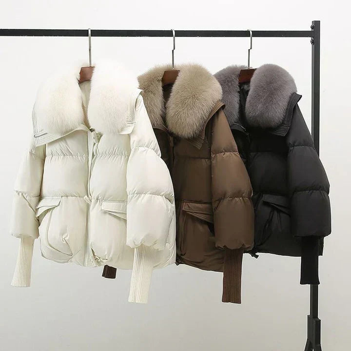 Elise - Winter Parka Coat with Fur Collar