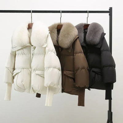 Elise - Winter Parka Coat with Fur Collar