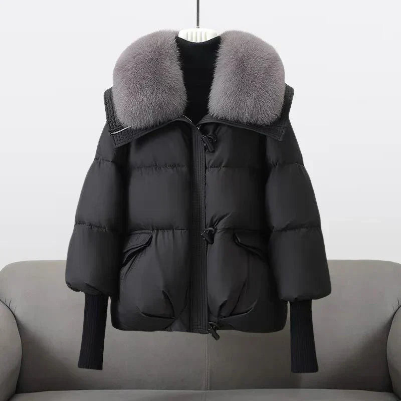 Elise - Winter Parka Coat with Fur Collar