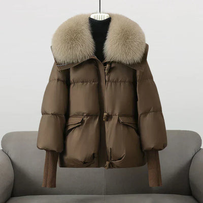 Elise - Winter Parka Coat with Fur Collar