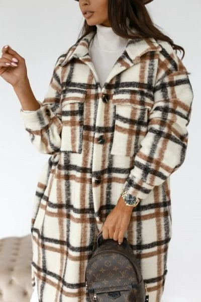 Elegant Checkered Coat