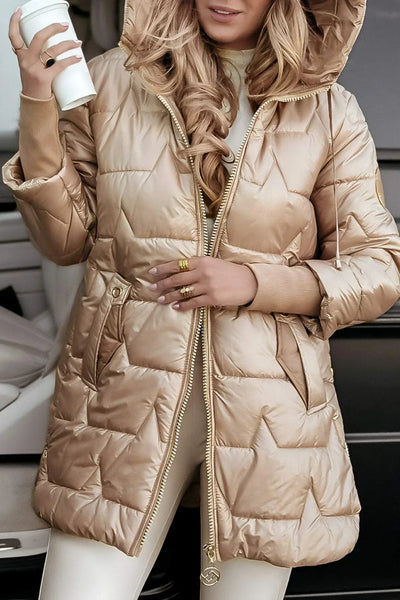 Zephyra - Elegant Padded Hooded Coat