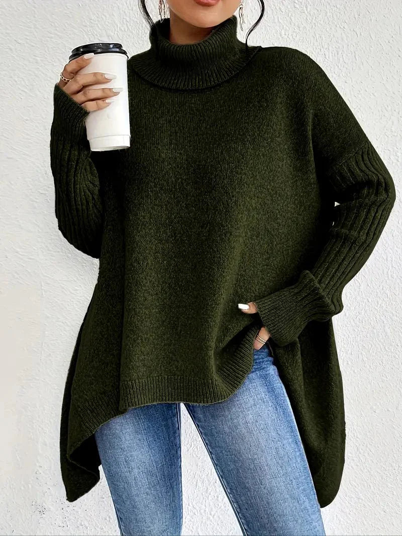 LAORA | Sweater with Long Sleeves and High Collar