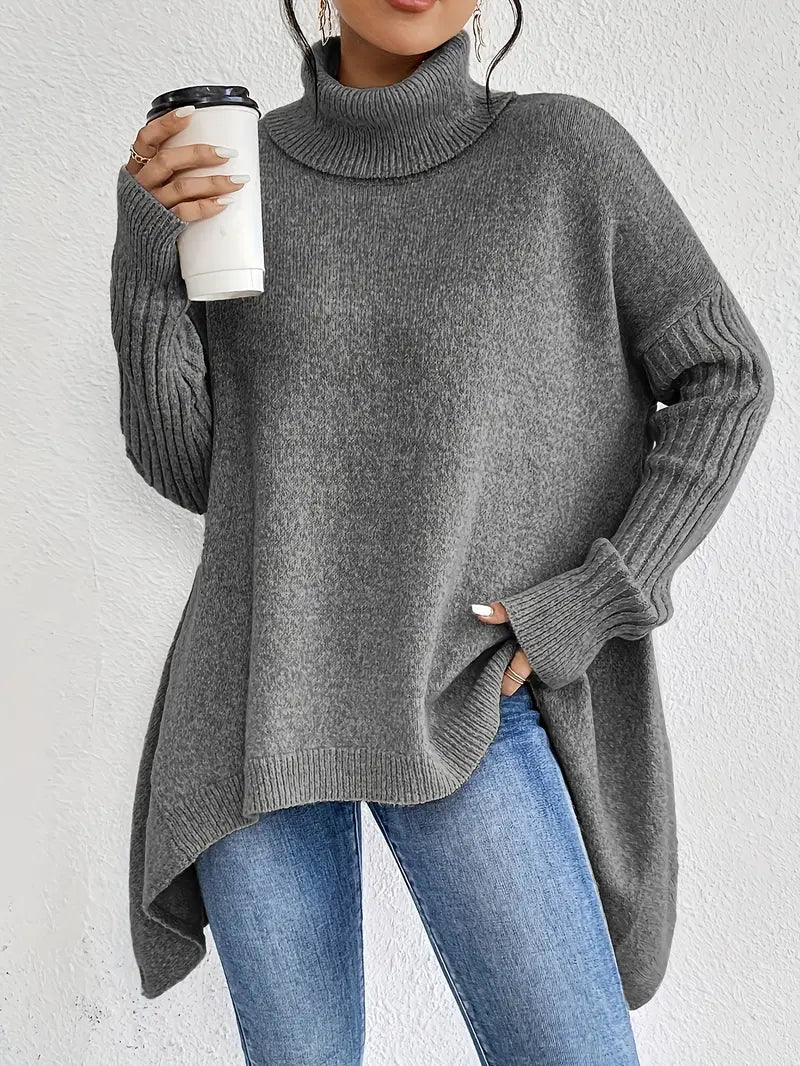 LAORA | Sweater with Long Sleeves and High Collar