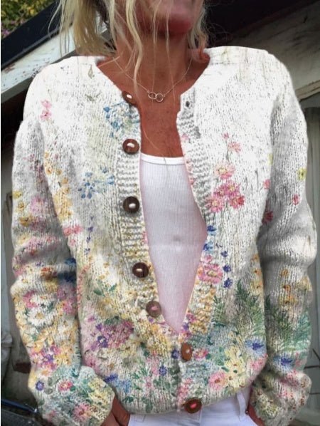 Noelle | Watercolor Floral Cardigan