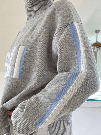 Retro Style Cashmere Ski Sweater