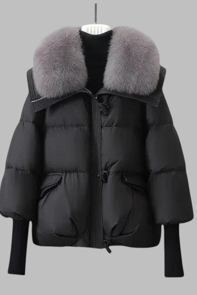 Elise - Winter Parka Coat with Fur Collar