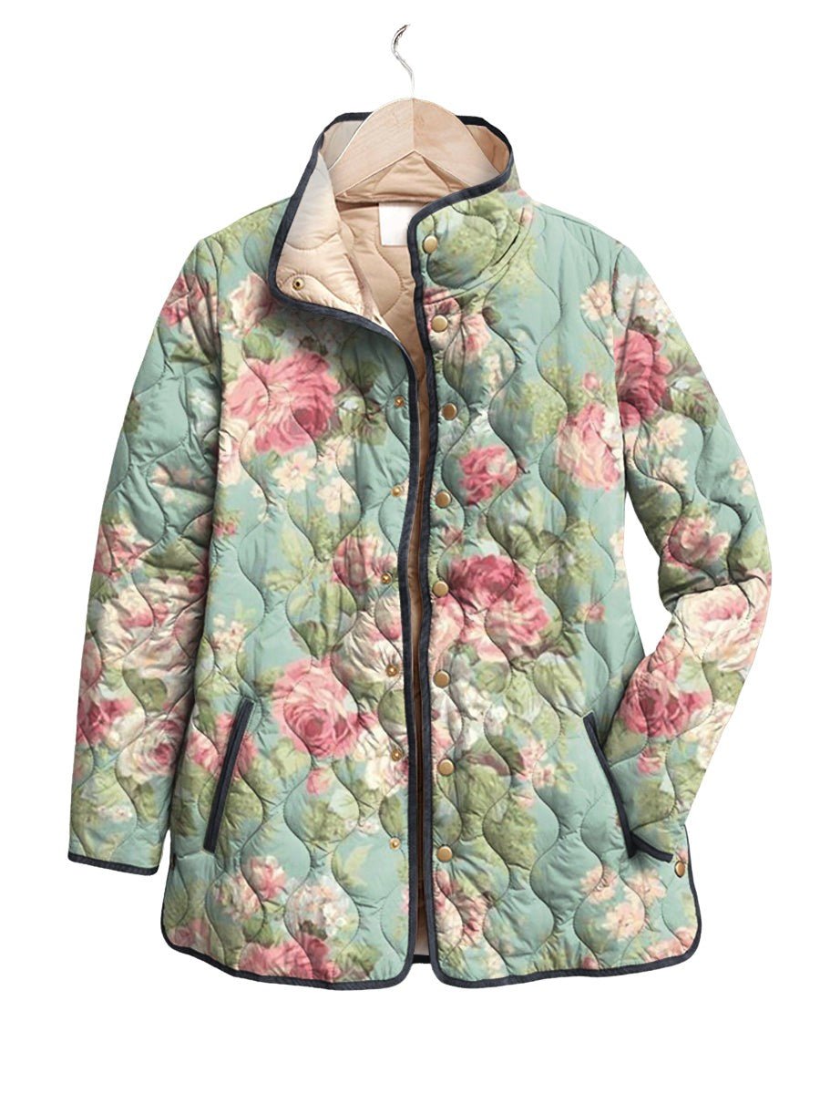Jacket with Retro Floral Pattern